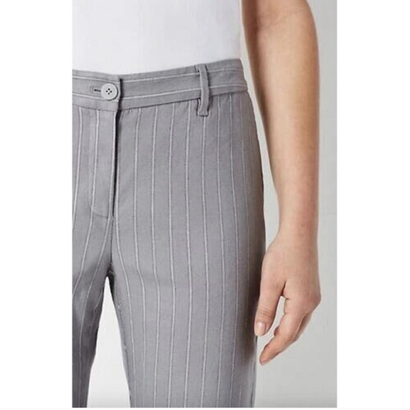 NWT Linen J. Jill Womens Stretch PantsCrop Grey Stripe - Picture 7 of 10